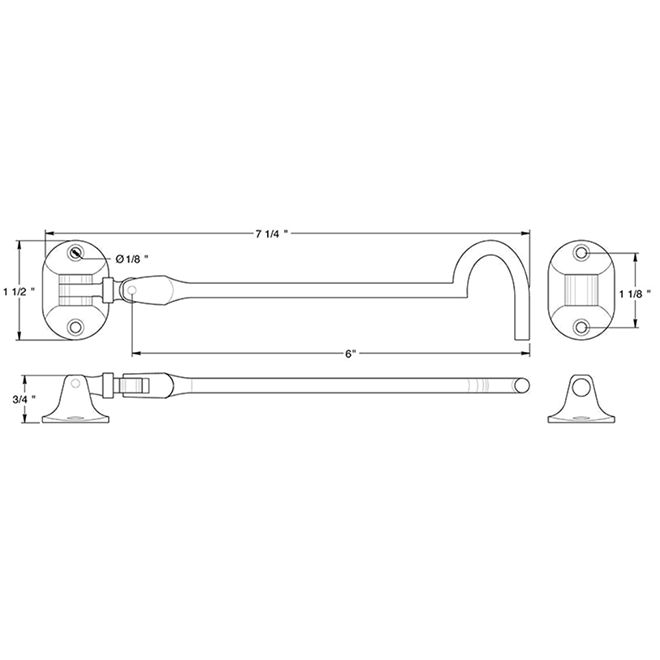 Deltana CHB6 Door Cabin Hook