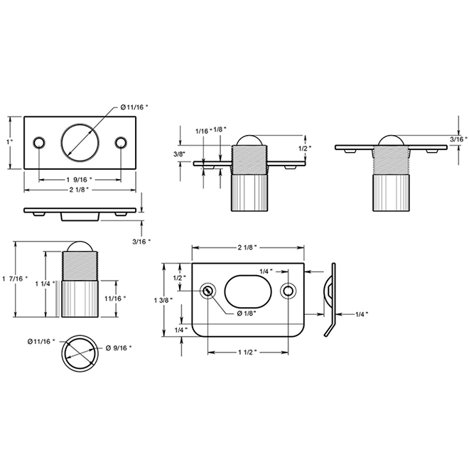 Deltana BC218 Door Ball Catch