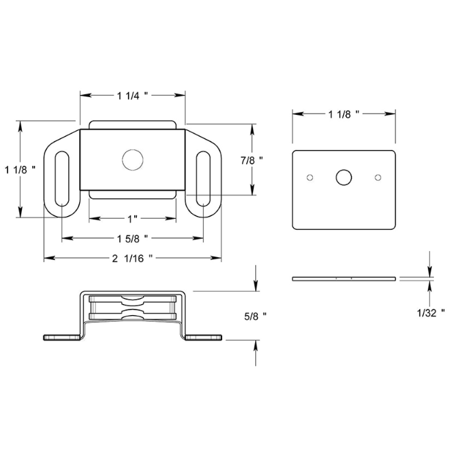 Deltana MC325 Magnetic Door Catch
