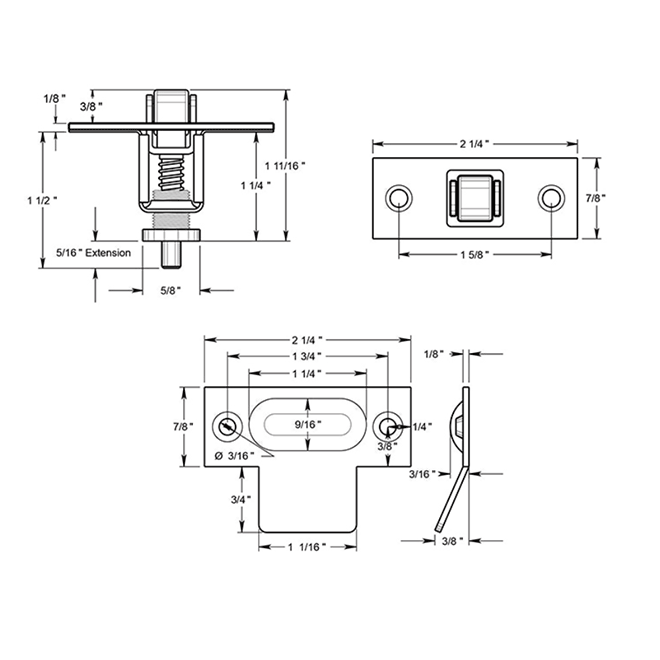 Deltana RCA336 Door Roller Catch