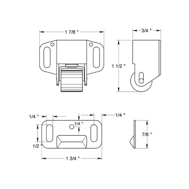 Deltana RCS338 Door Roller Catch