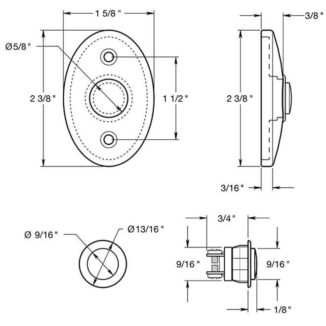 Deltana BBC20 Door Bell Button