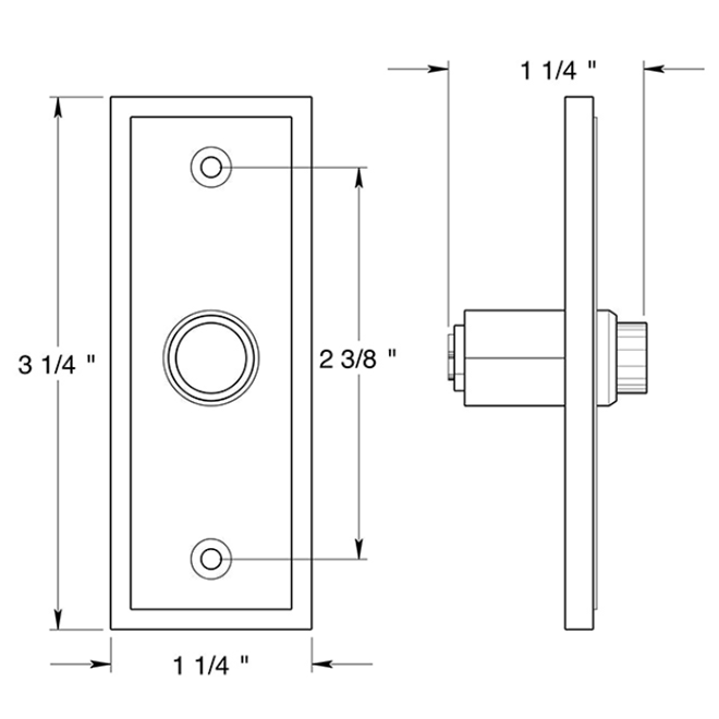 Deltana BBS333 Door Bell Button