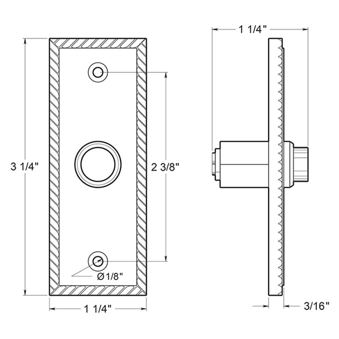 Deltana BBSR333 Door Bell Button