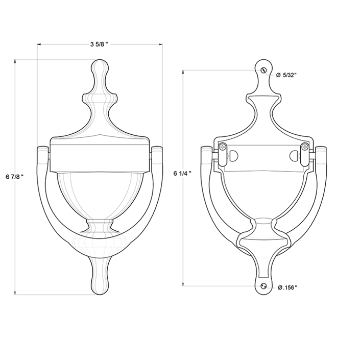 Deltana DK7356 Door Knocker