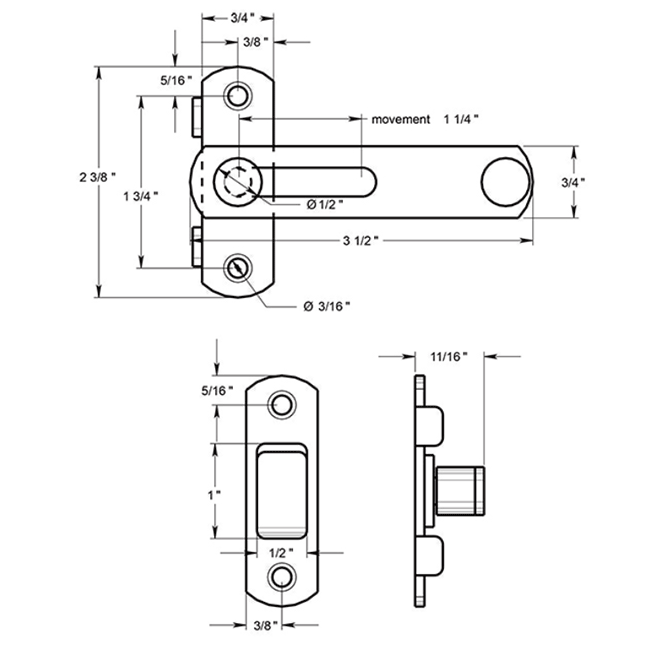 Deltana DL35 Door Latch