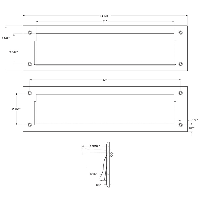 Deltana MS212 Door Mail Slot