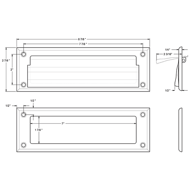 Deltana MS626 Door Mail Slot