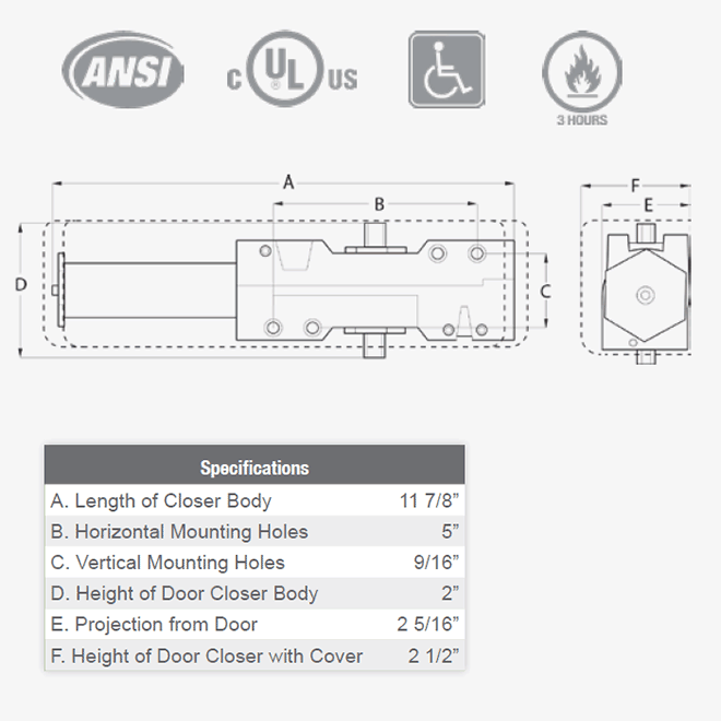 Deltana [DC40] Door Closer