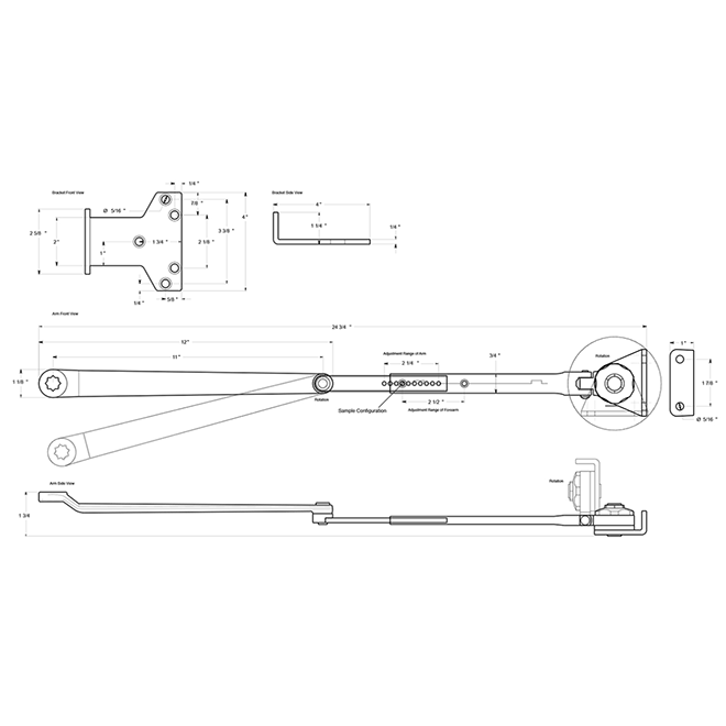 Deltana [DCHA1050] Door Closer Cushion Arm