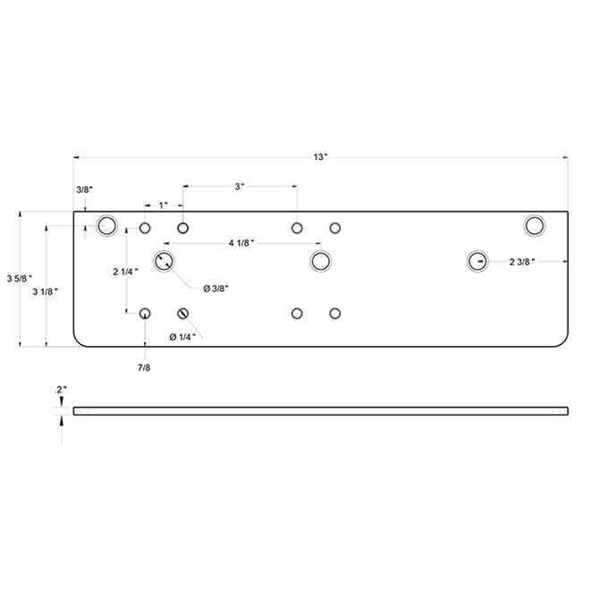 Deltana [DP4041S] Door Closer Drop Plate