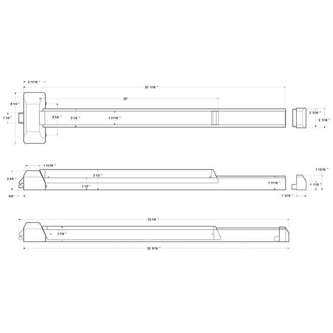 Deltana [PDR36UL] Door Exit Device