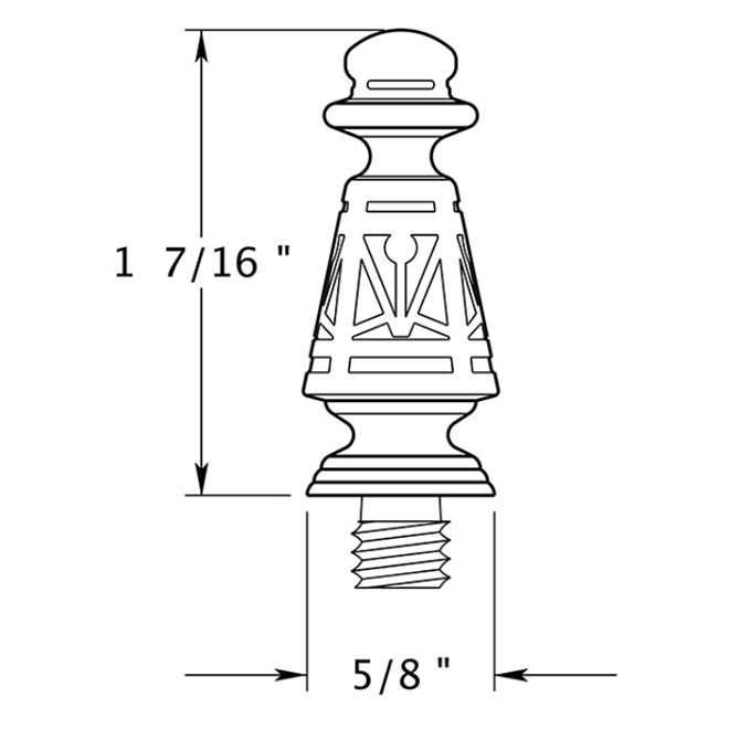 Deltana DSPUT Door Butt Hinge Finial