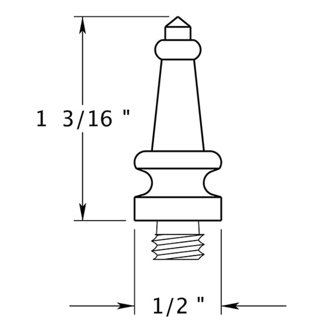 Deltana DSST Door Butt Hinge Finial