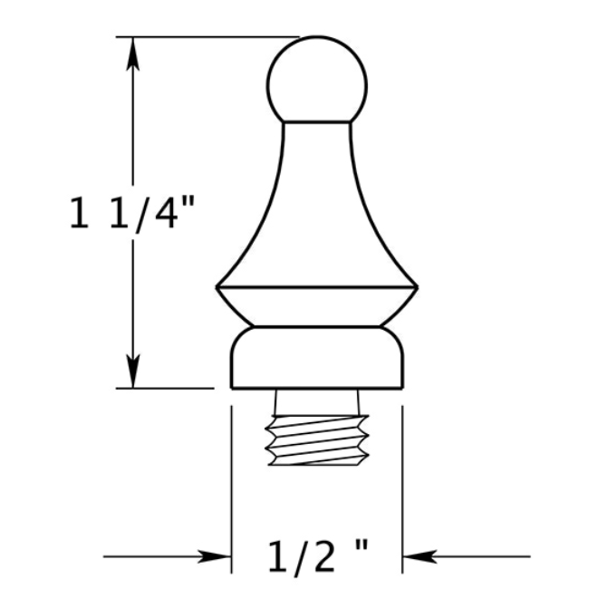 Deltana DSWT Door Butt Hinge Finial