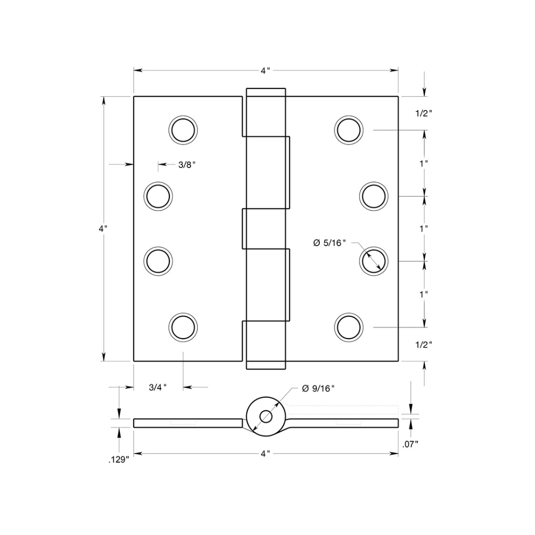 Deltana S44HD Door Butt Hinge