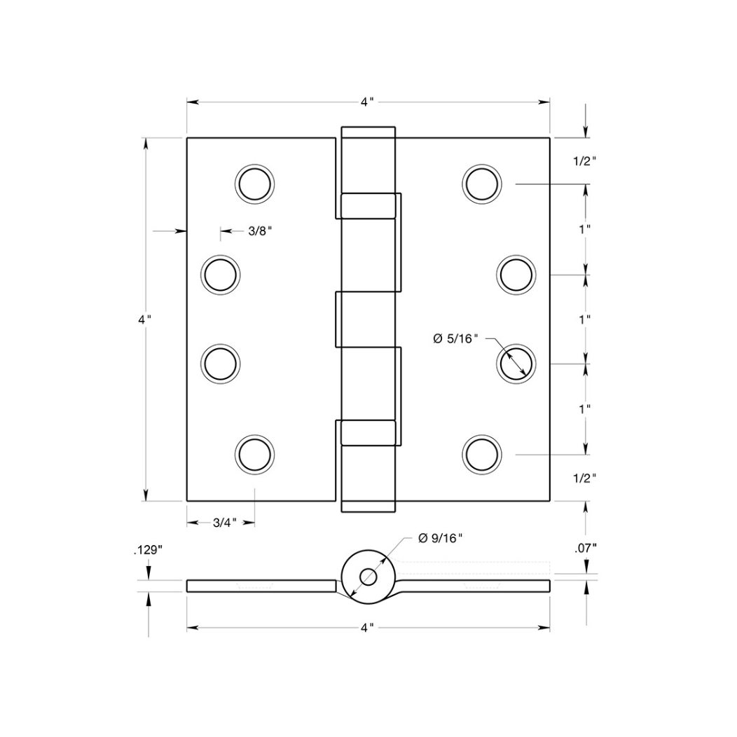 Deltana S44HDBB Door Butt Hinge