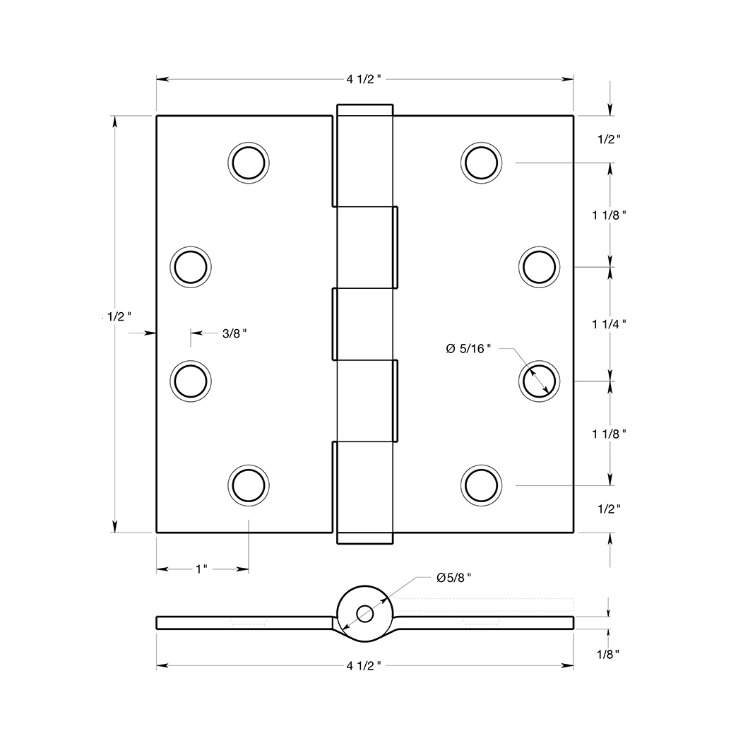 Deltana S45 Door Butt Hinge