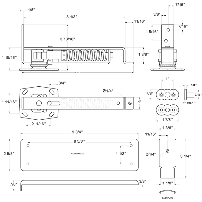 Deltana DASH95 Double Action Door Spring Hinge