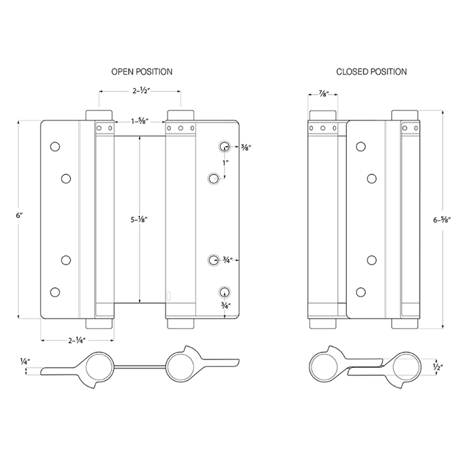 Deltana DASHS Double Action Door Spring Hinge