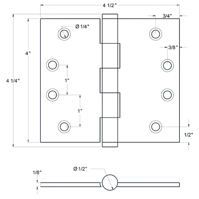 Deltana DSB4045 Door Butt Hinge