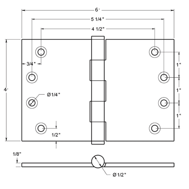 Deltana DSB4060 Door Butt Hinge