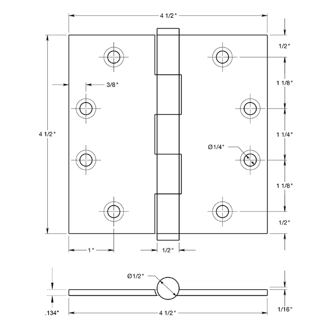 Deltana DSB45 Door Butt Hinge