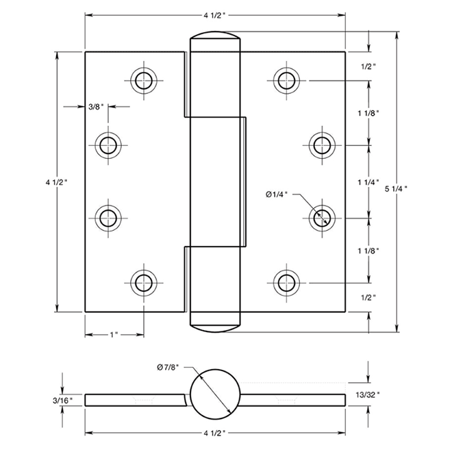 Deltana DSB45RM Door Butt Hinge