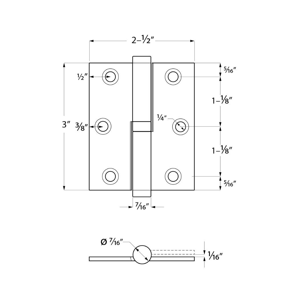 Deltana DSBLO3025 Door Lift Off Hinge