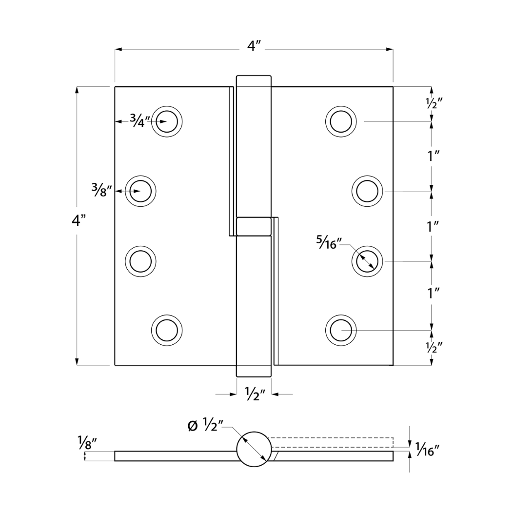 Deltana DSBLO4 Door Lift Off Hinge