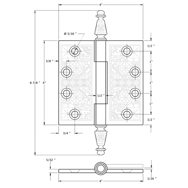 Deltana DSBP44 Door Butt Hinge