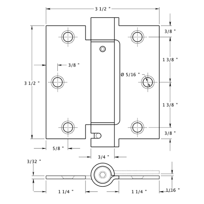 Deltana DSH35 Door Spring Hinge