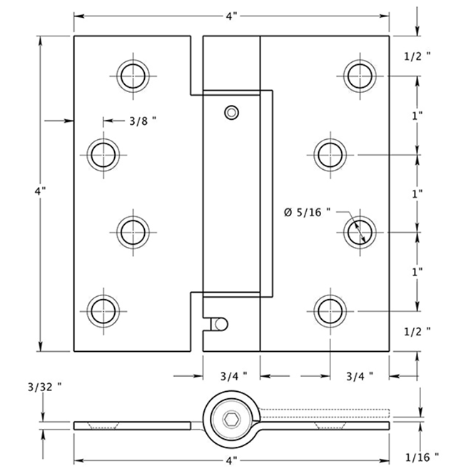 Deltana DSH44 Door Spring Hinge