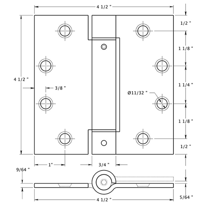 Deltana DSH45 Door Spring Hinge