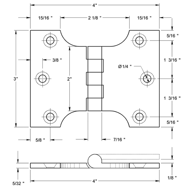 Deltana DSPA3040 Door Parliament Hinge