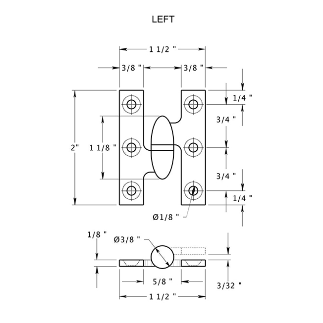 Deltana OK2015 Door Olive Knuckle Hinge