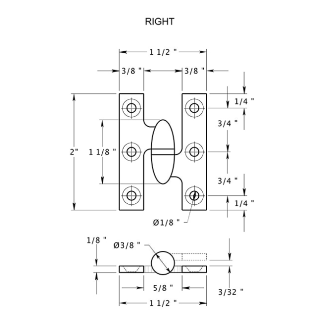 Deltana OK2015 Door Olive Knuckle Hinge