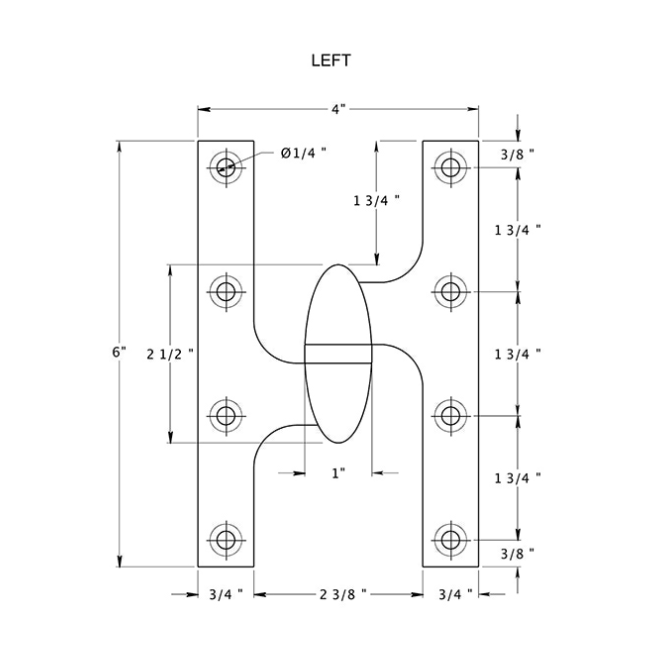 Deltana OK6040B Door Olive Knuckle Hinge