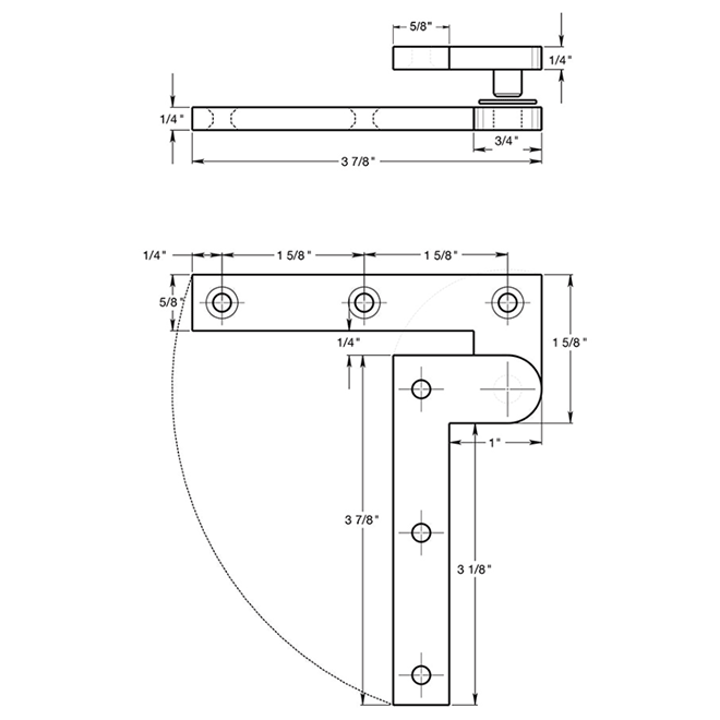 Deltana PH35 Door Pivot Hinge