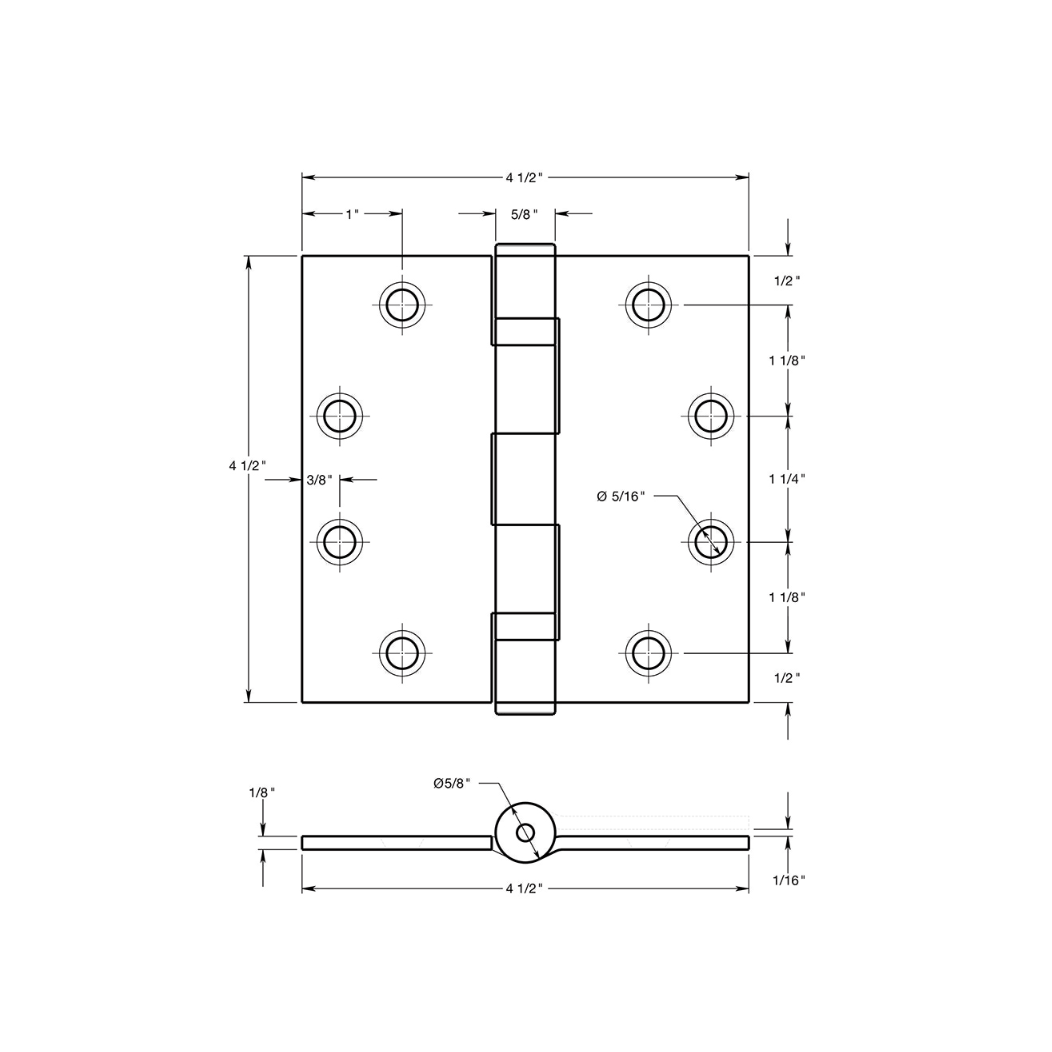 Deltana SS45B Door Butt Hinge