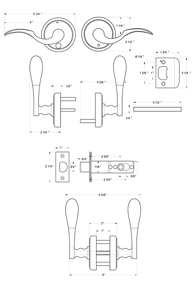 Deltana [PRLLR2-LH] Door Lever