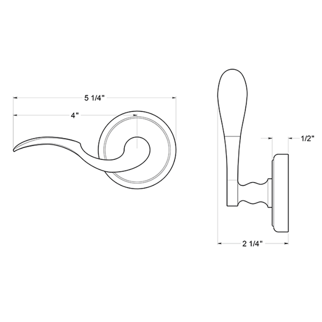 Deltana [PRLLR4-LH] Door Lever