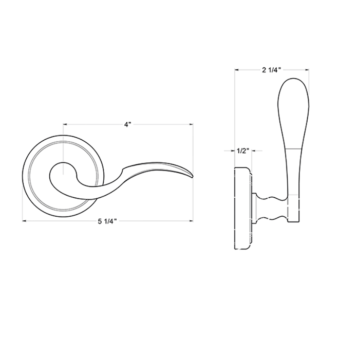 Deltana [PRLLR4-RH] Door Lever