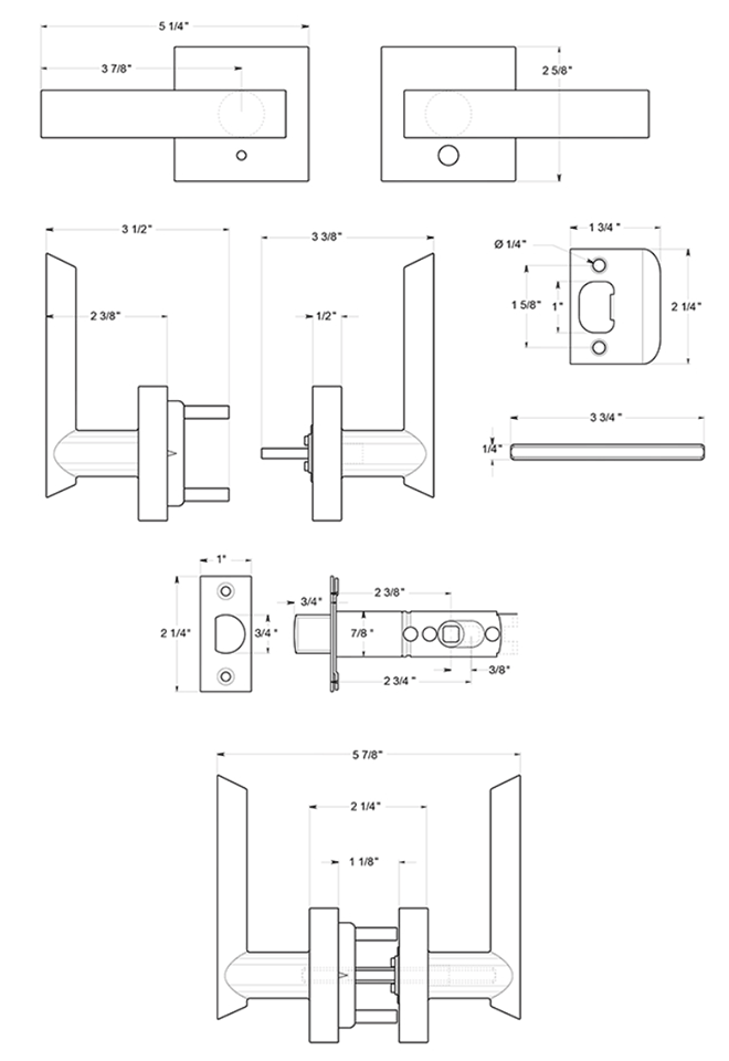 Deltana [ZLLS2-LH] Door Lever