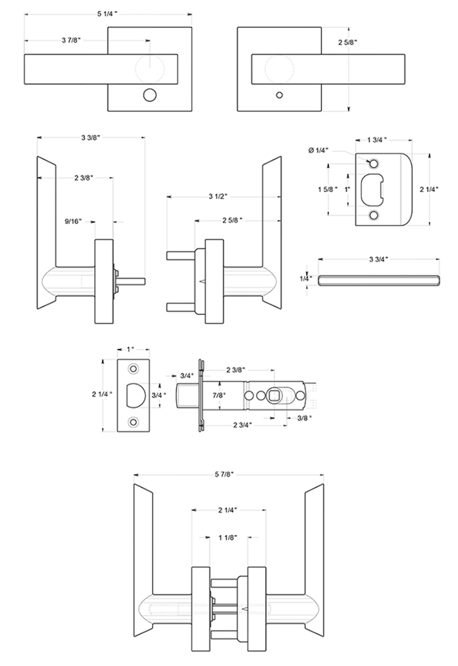 Deltana [ZLLS2-RH] Door Lever