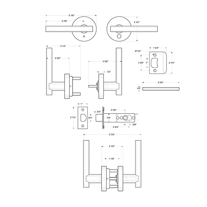 Deltana [ZMLR2-LH] Door Lever