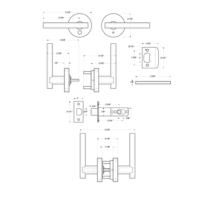 Deltana [ZMLR2-RH] Door Lever