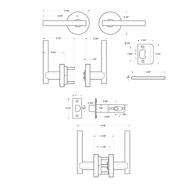 Deltana [ZMLR3] Door Lever