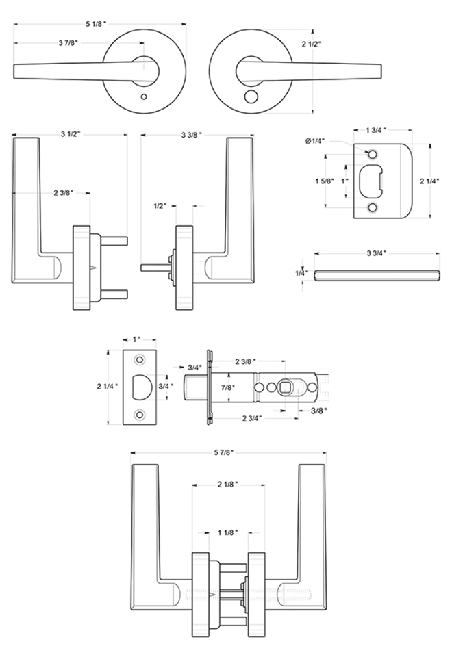 Deltana [ZPLR2-LH] Door Lever