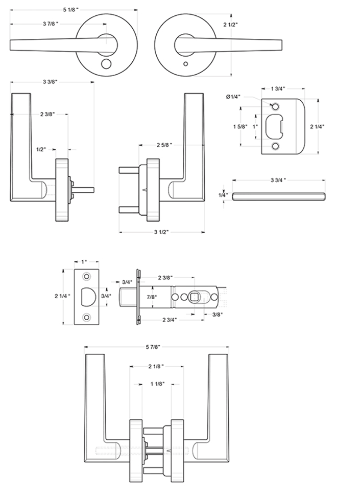 Deltana [ZPLR2-RH] Door Lever